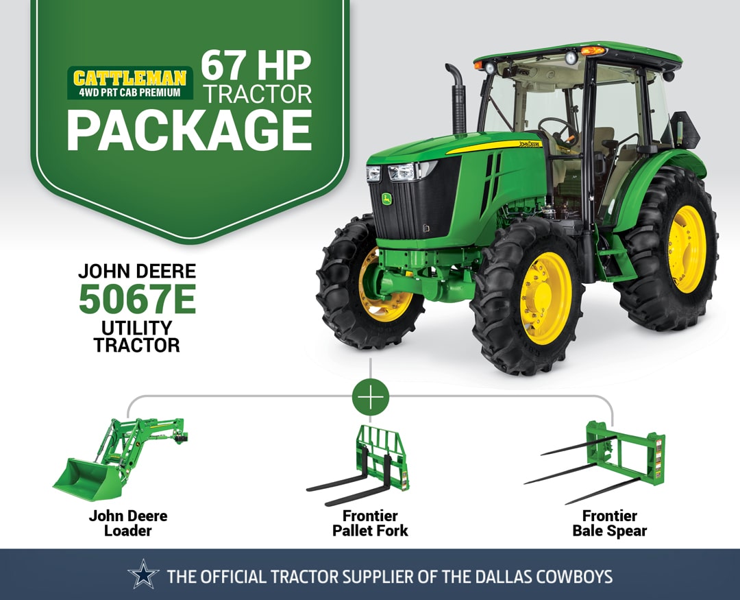 Cattleman 4WD PRT CAB Premium: 5067E (67 hp) Tractor Package Special