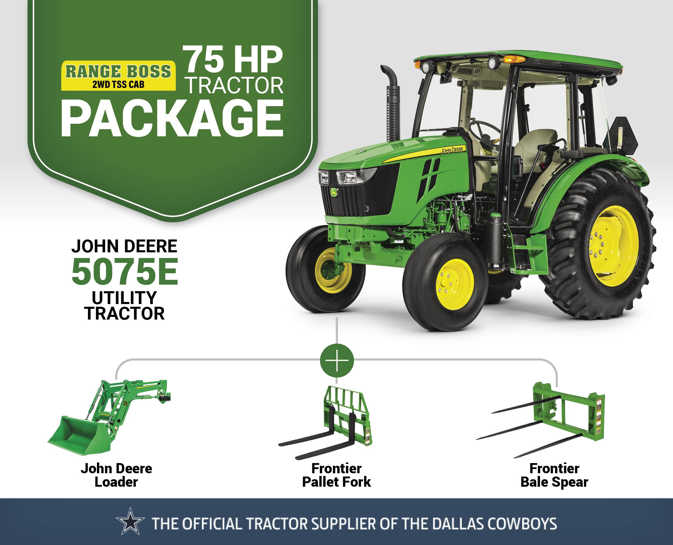 Range Boss 2WD TSS Cab: 5075E (75 hp) Tractor Package Special